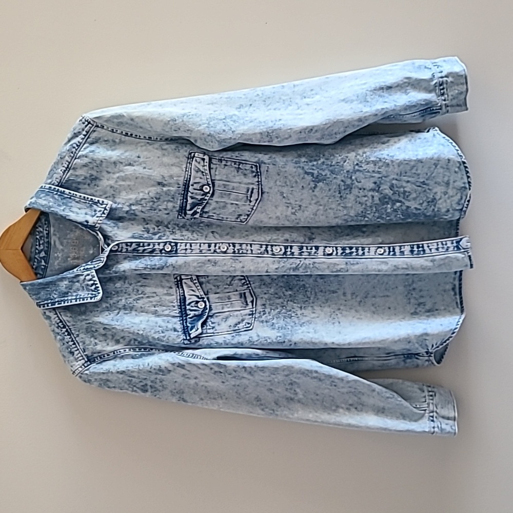 Gap Acid Wash 80s Vintage Inspired Cloud Puff Shacket Size XXL